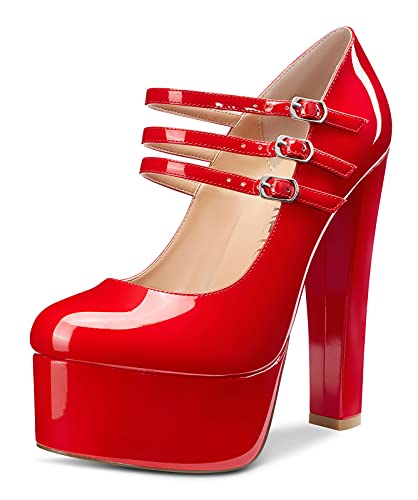 Castamere Damen Plattform High Heels Pumps Blockabsatz 15CM Heel Rot Schuhe EU 44 Castamere Damen Plattform High Heels Pumps Blockabsatz 15CM Heel Rot Schuhe EU 44 von Castamere
