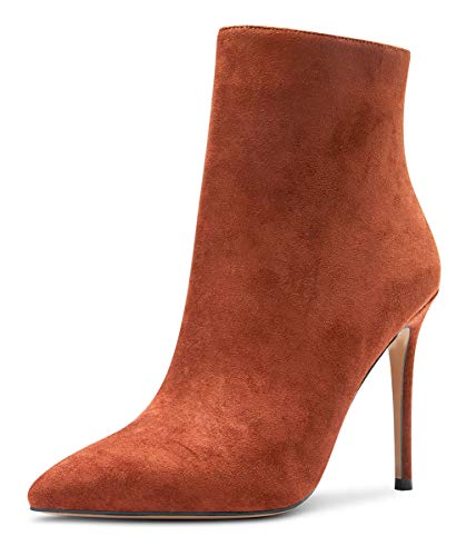 Castamere Damen Reißverschluss Stiefeletten Stilettos Hoch Heel 10CM Braun Wildleder Schuhe EU 43 von Castamere