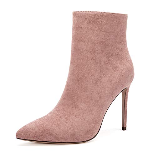 Castamere Damen Reißverschluss Stiefeletten Stilettos Hoch Heel 10CM Wildleder Pink Schuhe EU 39 von Castamere