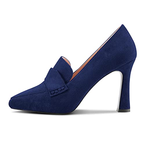 Castamere Damen Stiletto Hoher High Absatz Heel Geschlossene Spitze Zehenkappe Pumps Slip-on Büroschuhe Party Clear Cute Schuhe 10 cm Heels Navy Blau 38 EU von Castamere