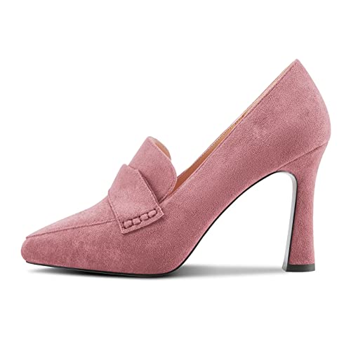 Castamere Damen Stiletto Hoher High Absatz Heel Geschlossene Spitze Zehenkappe Pumps Slip-on Büroschuhe Party Clear Cute Schuhe 10 cm Heels Rosa A 38 EU von Castamere