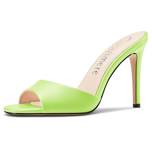 Castamere Damen Stiletto Hoher High Absatz Heel Peep Open Zehenkappe Pantoletten Schuhe Sandalen Slip-on Dress Party Sandalen 10 CM Heels Blassgrün 38 EU Castamere Damen Stiletto Hoher High Absatz Heel Peep Open Zehenkappe Pantoletten Schuhe Sandalen Slip-on Dress Party Sandalen 10 CM Heels Blassgrün 38 EU von Castamere