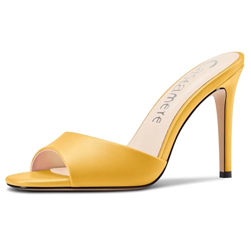 Castamere Damen Stiletto Hoher High Absatz Heel Peep Open Zehenkappe Pantoletten Schuhe Sandalen Slip-on Dress Party Sandalen 10 CM Heels Gelb 37 EU Castamere Damen Stiletto Hoher High Absatz Heel Peep Open Zehenkappe Pantoletten Schuhe Sandalen Slip-on Dress Party Sandalen 10 CM Heels Gelb 37 EU von Castamere