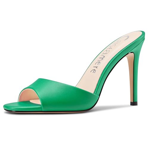Castamere Damen Stiletto Hoher High Absatz Heel Peep Open Zehenkappe Pantoletten Schuhe Sandalen Slip-on Dress Party Sandalen 10 CM Heels Grün 37 EU Castamere Damen Stiletto Hoher High Absatz Heel Peep Open Zehenkappe Pantoletten Schuhe Sandalen Slip-on Dress Party Sandalen 10 CM Heels Grün 37 EU von Castamere