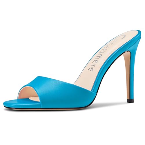 Castamere Damen Stiletto Hoher High Absatz Heel Peep Open Zehenkappe Pantoletten Schuhe Sandalen Slip-on Dress Party Sandalen 10 CM Heels Pfauenblau 38 EU Castamere Damen Stiletto Hoher High Absatz Heel Peep Open Zehenkappe Pantoletten Schuhe Sandalen Slip-on Dress Party Sandalen 10 CM Heels Pfauenblau 38 EU von Castamere