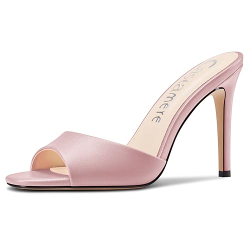 Castamere Damen Stiletto Hoher High Absatz Heel Peep Open Zehenkappe Pantoletten Schuhe Sandalen Slip-on Dress Party Sandalen 10 CM Heels Rosa 41 EU Castamere Damen Stiletto Hoher High Absatz Heel Peep Open Zehenkappe Pantoletten Schuhe Sandalen Slip-on Dress Party Sandalen 10 CM Heels Rosa 41 EU von Castamere
