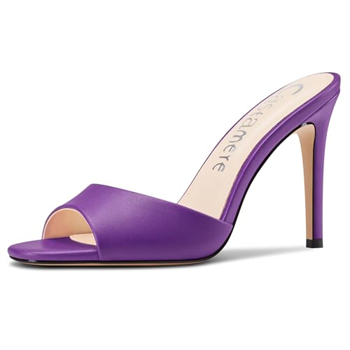 Castamere Damen Stiletto Hoher High Absatz Heel Peep Open Zehenkappe Pantoletten Schuhe Sandalen Slip-on Dress Party Sandalen 10 CM Heels Tiefviolett 39 EU Castamere Damen Stiletto Hoher High Absatz Heel Peep Open Zehenkappe Pantoletten Schuhe Sandalen Slip-on Dress Party Sandalen 10 CM Heels Tiefviolett 39 EU von Castamere