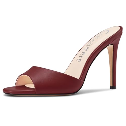 Castamere Damen Stiletto Hoher High Absatz Heel Peep Open Zehenkappe Pantoletten Schuhe Sandalen Slip-on Dress Party Sandalen 10 CM Heels Weinrot 37 EU Castamere Damen Stiletto Hoher High Absatz Heel Peep Open Zehenkappe Pantoletten Schuhe Sandalen Slip-on Dress Party Sandalen 10 CM Heels Weinrot 37 EU von Castamere