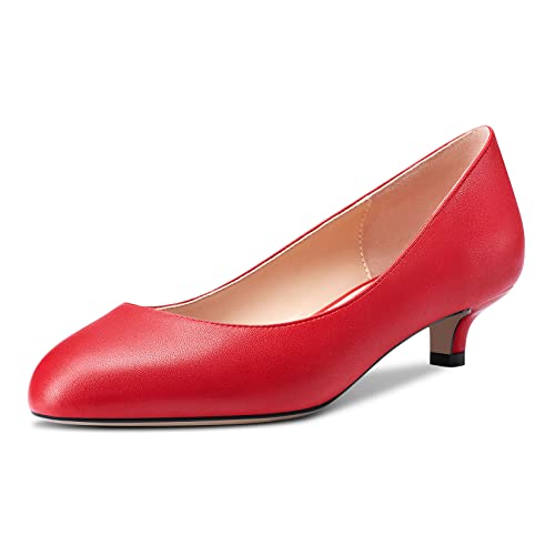 Castamere Damen Stiletto Niedrige Kitten Absatz Heel Runde Zehenkappe Pumps Slip-on Cute Büroschuhe 3.5 cm Heels Schuhe Rot Matt 43 EU Castamere Damen Stiletto Niedrige Kitten Absatz Heel Runde Zehenkappe Pumps Slip-on Cute Büroschuhe 3.5 cm Heels Schuhe Rot Matt 43 EU von Castamere