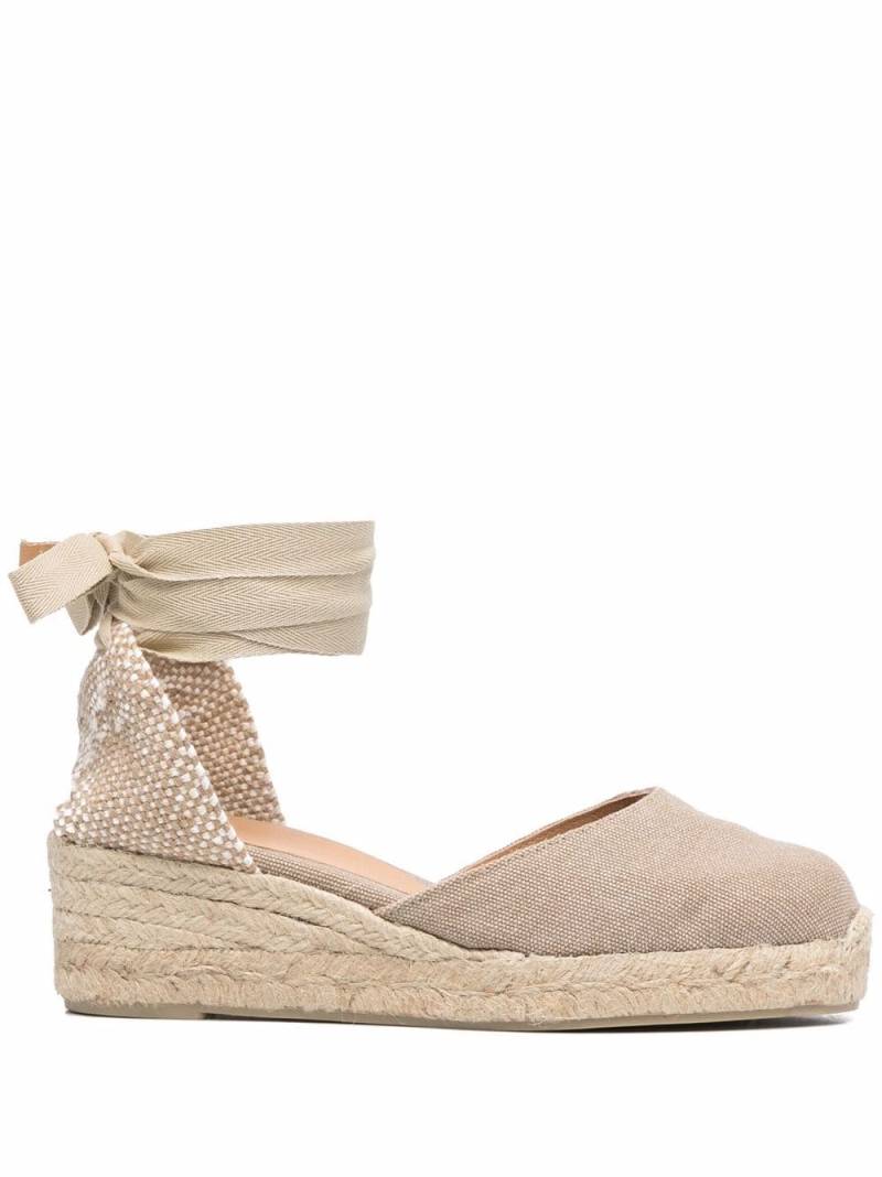 Castañer Wedge-Espadrilles mit Schnürung - Nude von Castañer