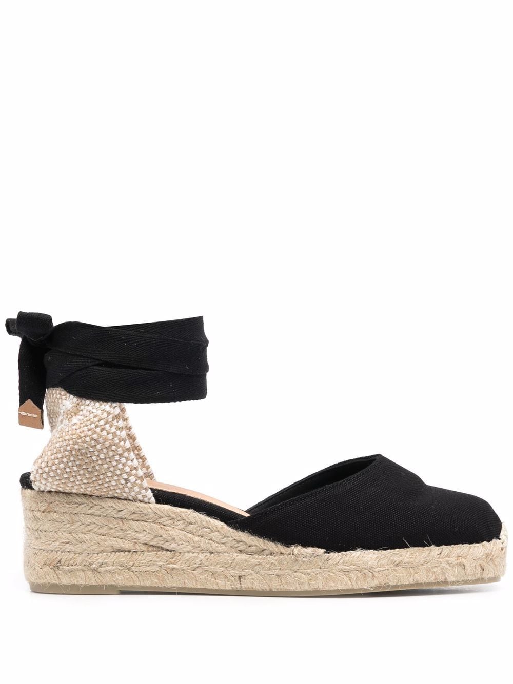 Castañer Wedge-Espadrilles mit Schnürung - Schwarz von Castañer