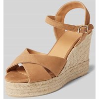 Castañer Wedges aus Leder mit Keilabsatz Modell 'BLAUDELL' in Beige, Größe 39 von Castañer