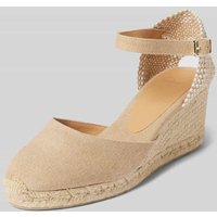 Castañer Wedges mit Fesselriemen Modell 'CAROL' in Sand, Größe 36 von Castañer