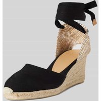 Castañer Wedges mit Zierband Modell 'CARINA' in Black, Größe 38 von Castañer