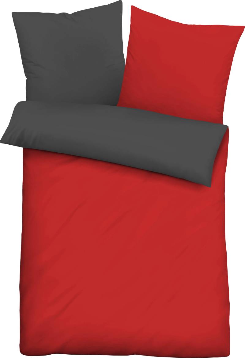 Castell - Markenbettwäsche Wendebettwäsche "Uni-Microfaser-Satin in Gr. 135x200 oder 155x220 cm" 2 Stk. tlg. pflegeleichte Bettwäsche mit Reißverschluss, Bettwäsche mit Wendeoptik von Castell - Markenbettwäsche