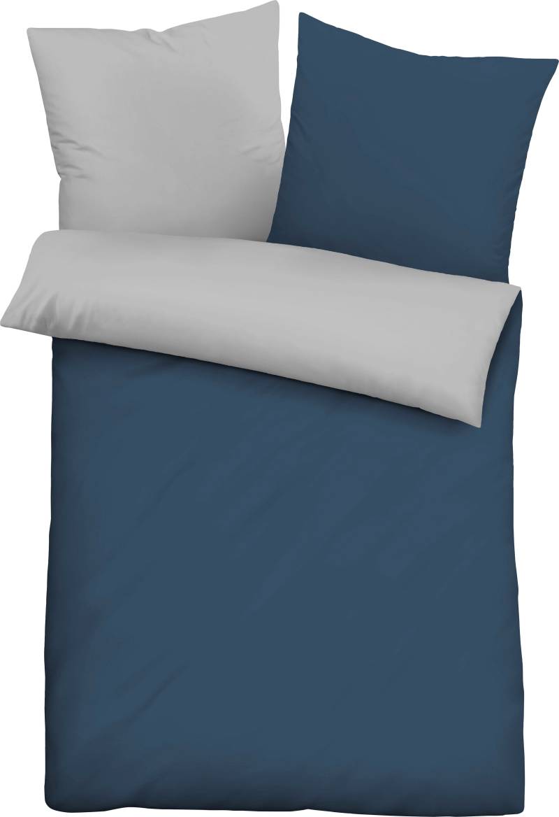 Castell - Markenbettwäsche Wendebettwäsche "Uni-Microfaser-Satin in Gr. 135x200 oder 155x220 cm" 2 Stk. tlg. pflegeleichte Bettwäsche mit Reißverschluss, Bettwäsche mit Wendeoptik von Castell - Markenbettwäsche