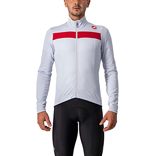 CASTELLI 4518511-870 Puro 3 Jersey FZ Sweatshirt Men's Silbergrau/roter Reflex 3XL von CASTELLI