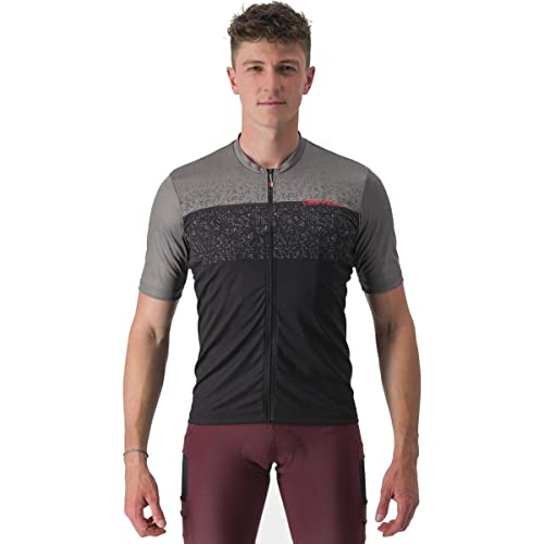 CASTELLI Men's Unlimited ENTRATA Jersey T-Shirt, Gunmetalgrau/Schwarz, M von CASTELLI