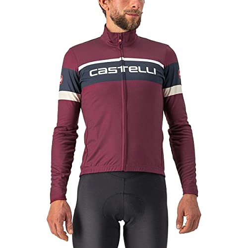 Castelli Men's PASSISTA Jersey Sweatshirt, Bordeaux/Savile Blue-Chalk, 3XL von CASTELLI