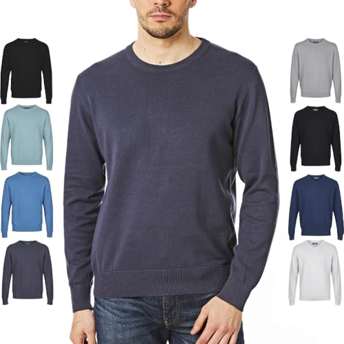 Castle Point CSPKNT003 Herren-Strickpullover mit Rundhalsausschnitt, Marine, Groß von Castle Point