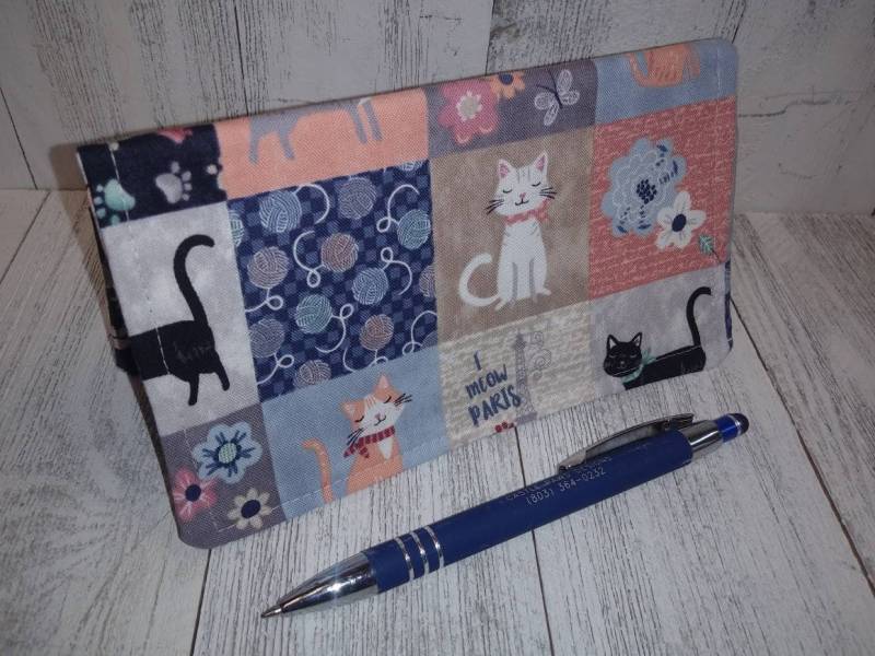 Cats Scheckheft Cover Stoff Brieftasche Halter Debit Register Clutch Geldbörse Billfold Coupon Stifter von CastlePawsDesigns