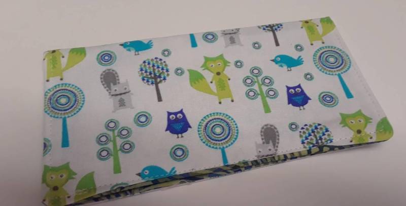 Scheckbuchhülle Fuchs Eichhörnchen Eule Vögel Stoff Coupon Halter Clutch Geldbörse Billfold Ready-Made von CastlePawsDesigns
