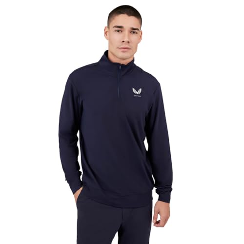 Castore Herren Golf Mainline Zip Stehkragen Pullover - Mitternachtsmarine - XL von Castore