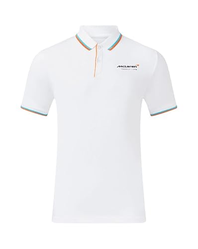 Castore McLaren Herren Core Essential Polo F1, Weiss/opulenter Garten, XL von Castore