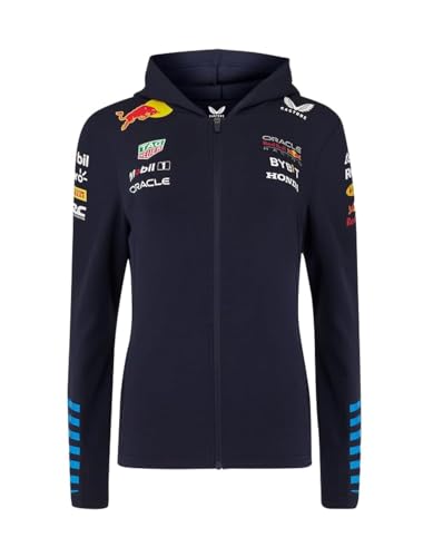 Castore Red Bull Racing F1 Damen 2024 Team Full Zip Hooded Sweatshirt, Nachthimmel (Night Sky), XL von Castore