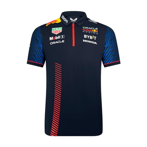 Red Bull Racing Formula One Team – Offizielles 2023 Formel 1 Merchandise – Replica Team Kurzarm Poloshirt – Night Sky – Herren, blau, M von Castore