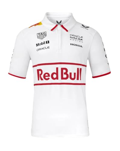 Red Bull Racing F1 Team Offizielle Kollektion 2025 Special Edition Japan Suzuka Poloshirt Weiß, weiß, XL von Castore