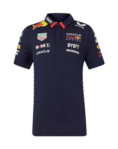 Red Bull Racing Formel 1 Team – Offizieller Formel-1-Merchandise-Artikel 2024 – Replik Team Set Up Poloshirt – Nachthimmel – Kinder, Junioren (Großbritannien, Alter 12 Jahre, 13 Jahre, Regular, Night von Castore