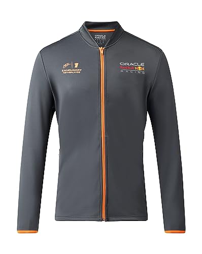 Red Bull Racing Formel 1 Team - Special Edition Dutch Zandvoort Grand Prix - Langarm Trainingsjacke - Max Verstappen - Asphaltgrau - Unisex (M), grau von Castore