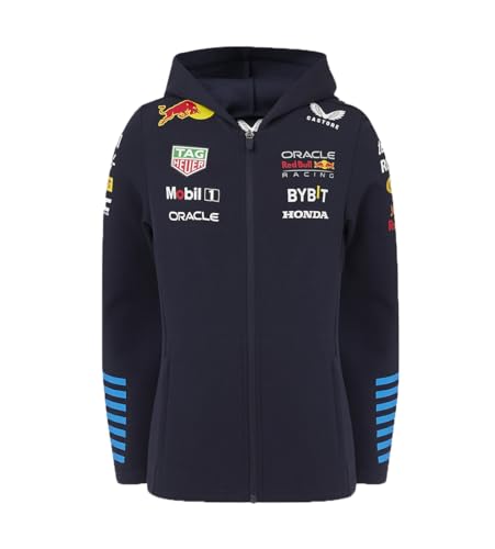 Red Bull Racing Kapuzenjacke mit Reißverschluss, Formel 1, offizielles Formel 1-Team, Blau von Castore