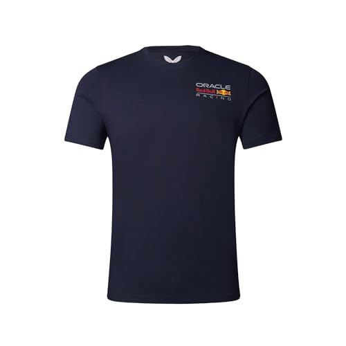 Red Bull Racing Offizielles Formel 1 F1 Team Logo Formel T-Shirt - Blau - XS von Castore
