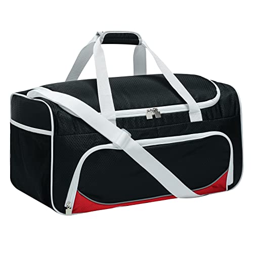40L Sporttasche für Damen und Herren, Weekender Carry On Workout Reisetasche Gym Bag (Schwarz Rot) von Castura