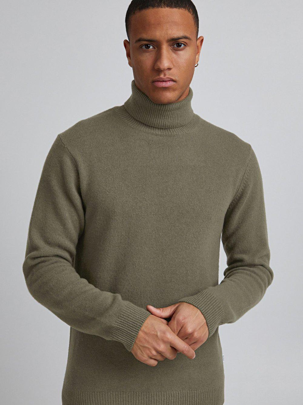 CASUAL FRIDAY Rollkragenpullover Herren Wolle, grün von Casual Friday