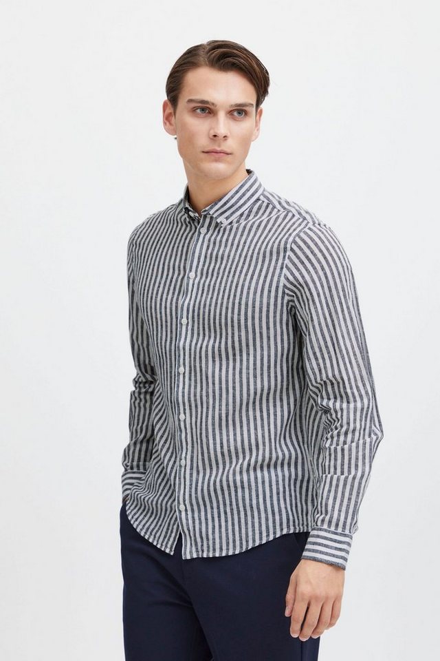 Casual Friday Langarmhemd CFAnton LS BD striped linen mix shirt sommerliches Leinenhemd mit Streifen von Casual Friday