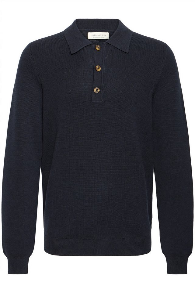 Casual Friday Strickpullover Ultraweicher Strick mit langen Ärmeln - Kategorie: L/S Knit CFABEL 0231 MILANO POLO KNIT von Casual Friday
