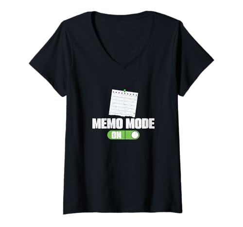Damen Memo-Modus für coolen öffentlichen Dienst für Beamte des öffentlichen Dienstes T-Shirt mit V-Ausschnitt Damen Memo-Modus für coolen öffentlichen Dienst für Beamte des öffentlichen Dienstes T-Shirt mit V-Ausschnitt von Casual Fridays Department