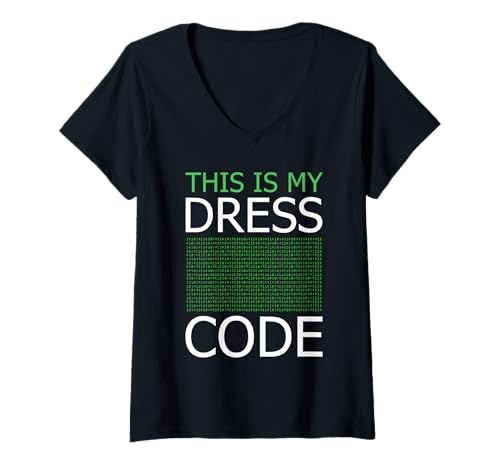 Damen Das ist mein Dresscode Binary Nerd Fun T-Shirt mit V-Ausschnitt Damen Das ist mein Dresscode Binary Nerd Fun T-Shirt mit V-Ausschnitt von Casual Programmer Code Binary Style