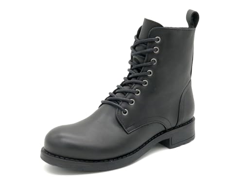 Casual Damen Stiefel mit Schnürung Damen Schuhe Kampfstiefel Armee Stiefel Springerstiefel Leder schwarz 41 von Casual
