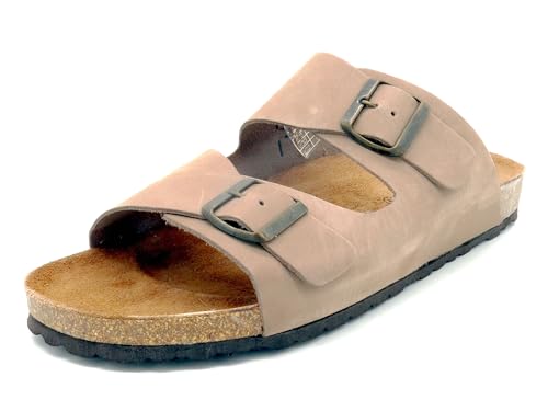 Casual Herren Pantoletten Nubuk Leder Sandalen Korksohle Echtleder Fußbett Hausschuhe Sandaletten Beige EU 44 Casual Herren Pantoletten Nubuk Leder Sandalen Korksohle Echtleder Fußbett Hausschuhe Sandaletten Beige EU 44 von Casual