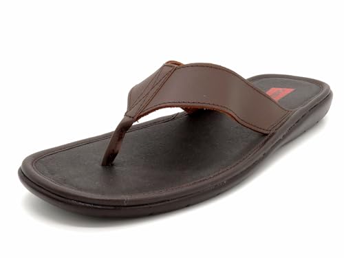 Casual Herren Sandalen Leder Zehentrenner mit Echtleder Decksohle und PU Sohle Flipflop Komfort Hausschuhe Braun 45 Casual Herren Sandalen Leder Zehentrenner mit Echtleder Decksohle und PU Sohle Flipflop Komfort Hausschuhe Braun 45 von Casual