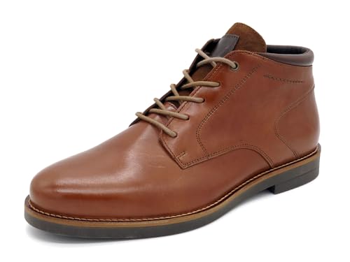 Desert Boots Herren Leder Stiefeletten Schnürstiefeletten Schnürboots Chukka Stiefel Schuhe cognac braun 45 von Casual