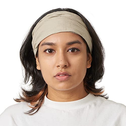 CHARM Damen Sommer Kopftuch Bandana - Haarband Aus Baumwolle Mit Gummizug Beige von CHARM