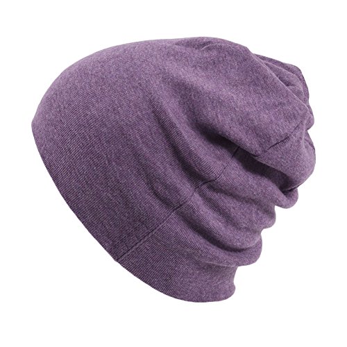 CHARM Bio-Baumwolle Beanie Mütze - Herren Hergestellt In Japan Strick Slouch Lila von CHARM