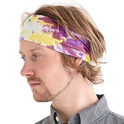 CHARM Herren Tie-Dye Stirnband - Damen Batik Dread Band Bandana Yoga Zubehör Type C von CHARM