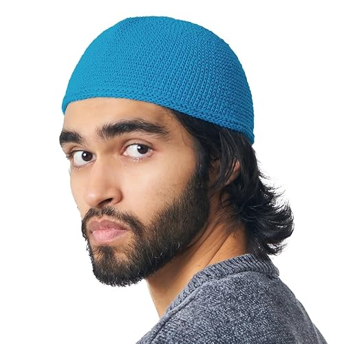 Charm Herren Islam Beanie Mütze - Skull Cap Kufi Namaz Takke in 2 Größen Türkis M von CHARM