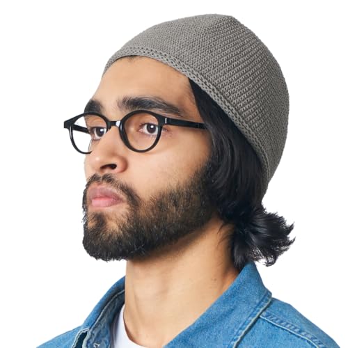 CHARM Herren Mütze Short Beanie - Strick Kopfbedeckung Skull Cap Kufi Muslim Takke Islam Namaz in 2 Größen Anthrazit von CHARM